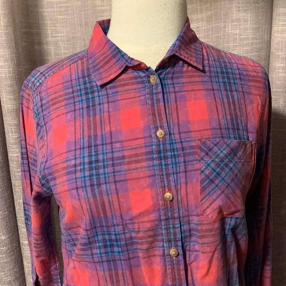 American Eagle plaid boyfriend shirt XS - Picture 2 of 4